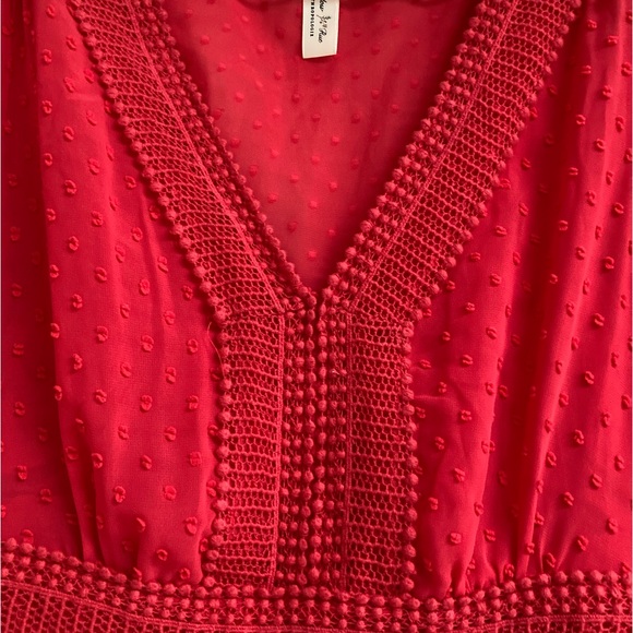Anthropologie Meadow Rue Minetta tiered dress - size US 0P red colour - Picture 4 of 10